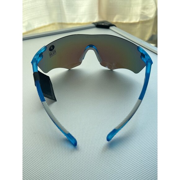 Kreedom Polarized Sports Sunglasses Blue Frame UVProtection Wraparound Style NEW - Picture 5 of 7
